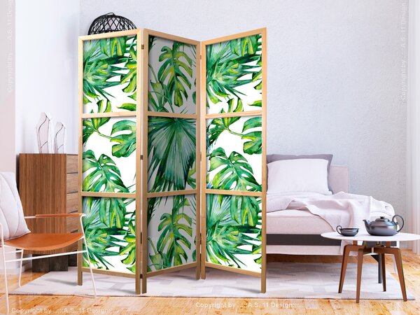 Japanski paravan - Monstera and Palm Leaves I