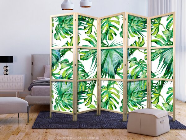 Japanski paravan - Monstera and Palm Leaves II