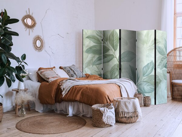 Paravan - Large Leaves in Green-Mint Shades - Botanical Motif