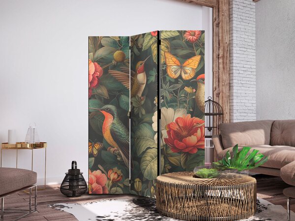 Paravan - In the Botanical Garden - Flowers Birds and Butterflies - Colorful Illustration