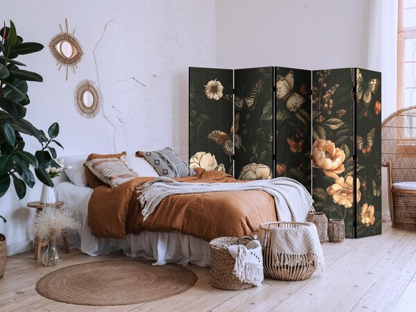 Paravan - Mysterious Garden - Butterflies Flying Over Flowers - Rustic Evening