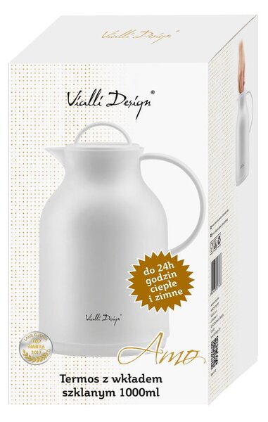 Bela termovka Vialli Design Geo, 1 l