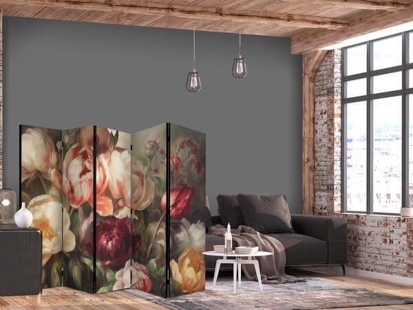 Paravan - Blooming Peonies - Charismatic Flowers Bathed in Sunlight