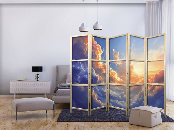 Japanski paravan - Sunset Over a Cloudy Sea: A Wonderful Symphony of Colors