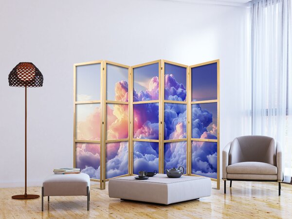 Japanski paravan - Clouds Like Painted: Artistic Brushes of Dawn Painting the Sky