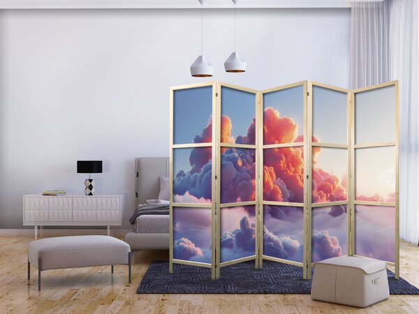 Japanski paravan - Twilight Spectacle: Clouds in Shades of Pink and Violet