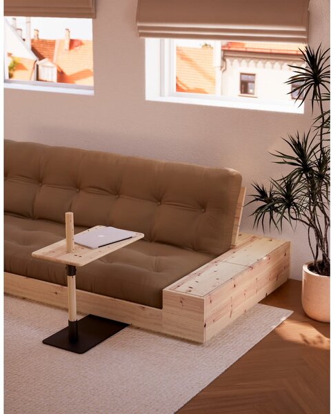 Rožnata raztegljiva sedežna garnitura iz rebrastega žameta 244 cm Base – Karup Design