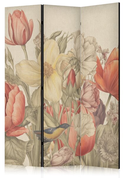 Paravan - Bouquet with Tulips - Colorful Flowers on a Light Background - Illustration