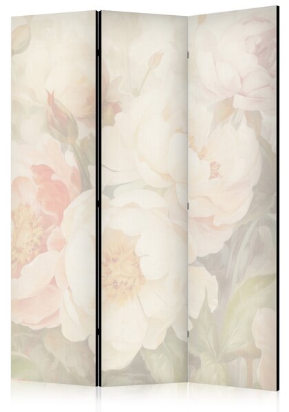 Paravan - Blooming Peonies - Bright Large Flowers Enveloped in White Mist