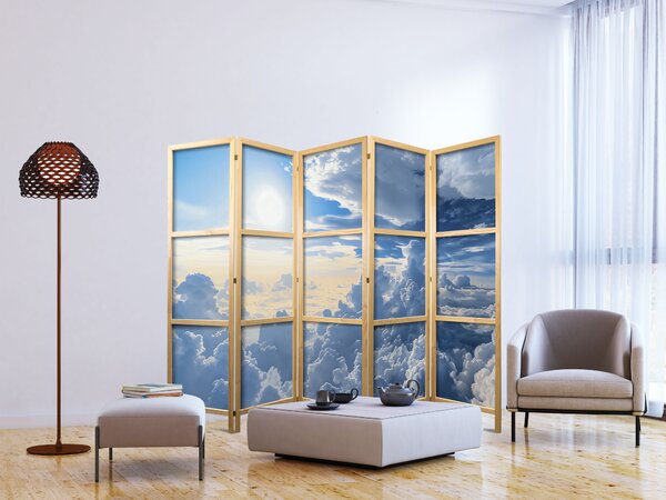 Japanski paravan - Symphony of Light: Sun and Clouds Collaborating on a Beautiful Sky