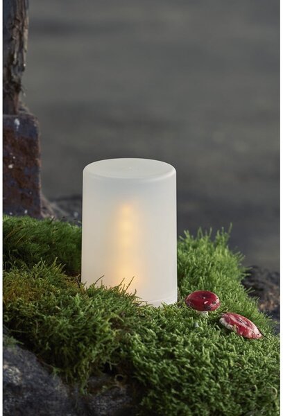 Bela LED zunanja svetlobna dekoracija Star Trading Candle Flame, višina 14,5 cm