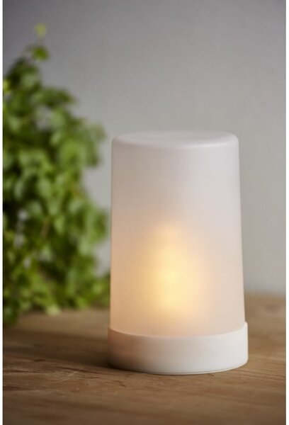 Bela LED zunanja svetlobna dekoracija Star Trading Candle Flame, višina 14,5 cm