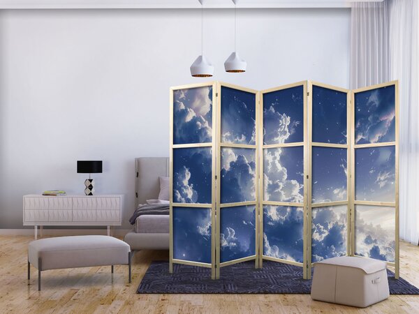 Japanski paravan - Starry Clouds and Delicate Light Over a Corner of the Sky