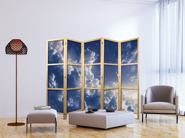 Japanski paravan - Starry Clouds and Delicate Light Over a Corner of the Sky