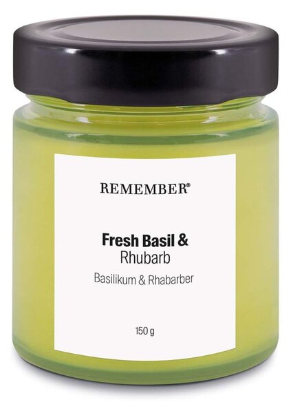 Dišeča sveča iz sojinega voska čas gorenja 35 h Fresh Basil & Rhubarb – Remember