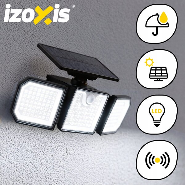 167 LED 500lm solarna svetilka s senzorjem gibanja 1800mAh IP65 6000-6500K