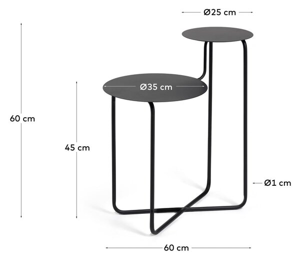 Črna dodatna kovinska miza Kave Home Vidalita