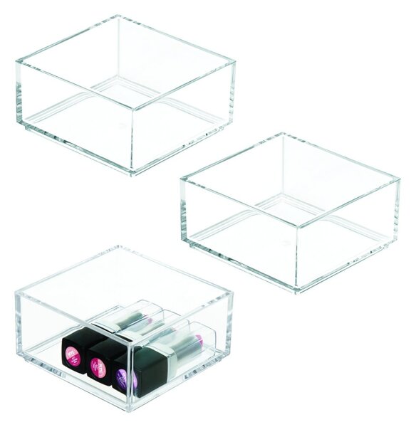 IDesign Clarity prozoren zložljiv organizator, 10 x 10 cm