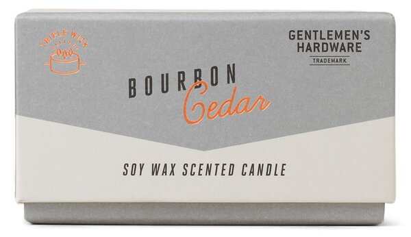 Dišeča sveča iz sojinega voska čas gorenja 40 h Bourbon Cedar – Gentlemen's Hardware