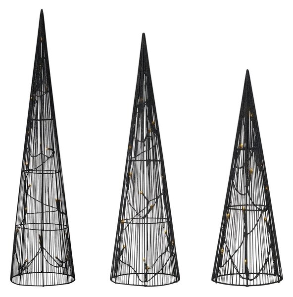 Črna božična svetlobna dekoracija v kompletu 3 ks Dunge – Markslöjd