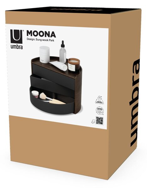 Črn vrtljiv kopalniški organizator Moona – Umbra