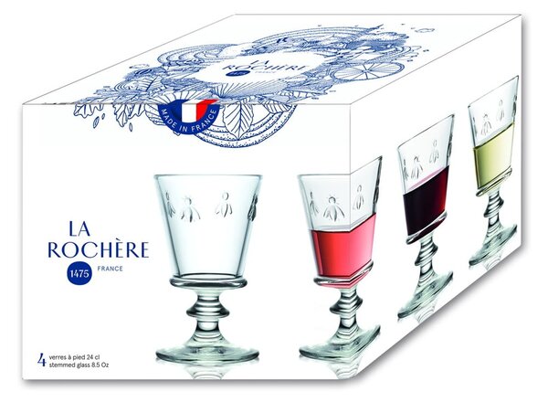 Kozarci za vino v kompletu 4 ks 230 ml Abeille – La Rochére