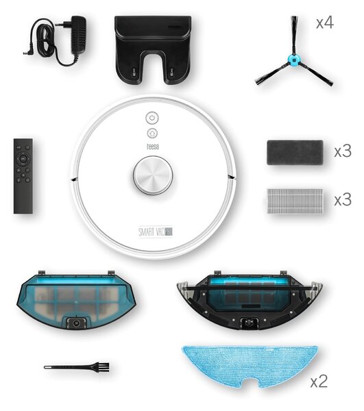 2v1 aku. HEPA mokro suhi robotski sesalnik SMART VAC PRO Tuya LDS TOF