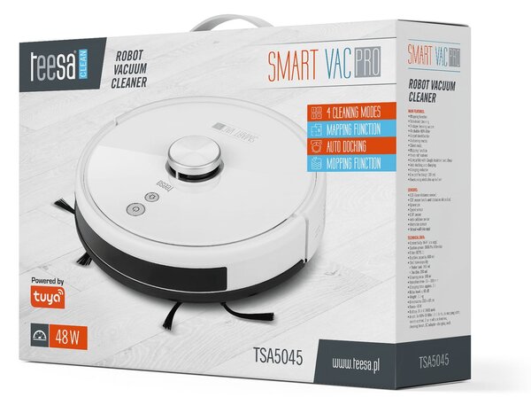 2v1 aku. HEPA mokro suhi robotski sesalnik SMART VAC PRO Tuya LDS TOF