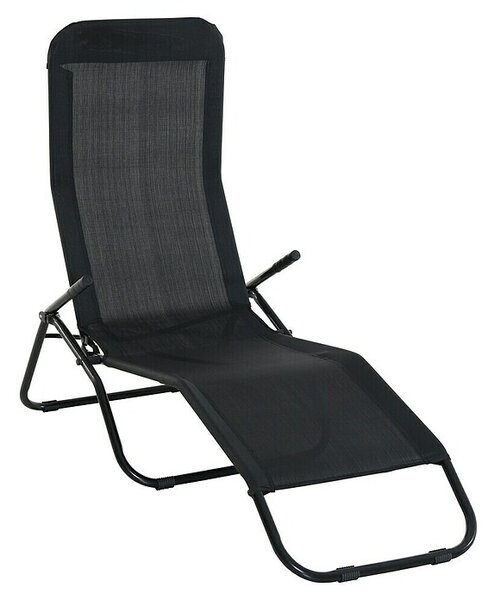 Sunfun Marissa Vrtni ležalnik (Do x Š x V: 165 x 61 x 30 cm, Črne barve, Jeklo, Zložljivo)