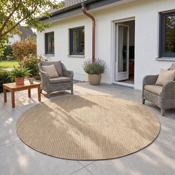 Bež okrogla notranja in zunanja preproga ø 80 cm Mira 1450 – Ayyildiz Carpets