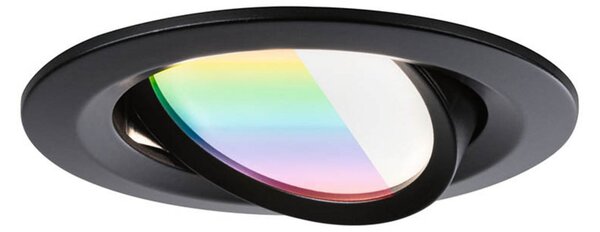 Paulmann LED vgradna svetilka Nova Coin Smart, črna, RGBW, komplet 3 kosov, 8,4, zatemnjen, Črna, Dnevna soba / jedilnica, Aluminij, Sodobni, Vgreznjeni strop