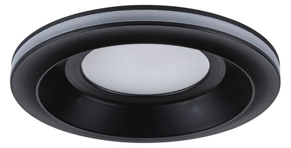 Paulmann LED vgradna svetilka Sormus, črna, Ø 10 cm, IP65, komplet 3 kosov, Črna, Kopalnica, Plastika, Sodobni, Vgreznjeni strop