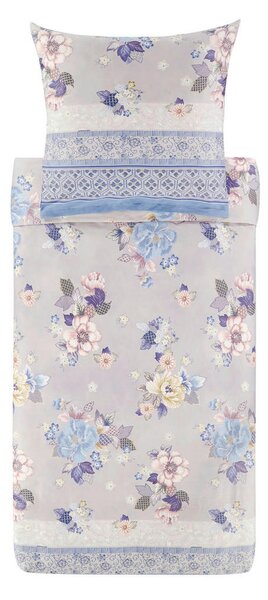 POSTELJNINA HANAMI 140/200 cm saten sivobež