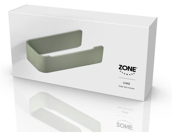 Svetlo zeleno kovinsko stensko držalo za toaletni papir Ume – Zone