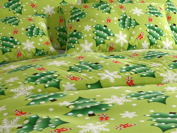 Posteljnina iz mikrovlaken CHRISTMAS TREE zelena Dimenzije posteljnine: 70 x 90 cm | 140 x 200 cm