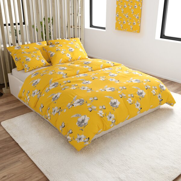 Posteljnina iz mikrovlaken YELLOW ROSE rumena Dimenzije posteljnine: 70 x 90 cm | 140 x 200 cm