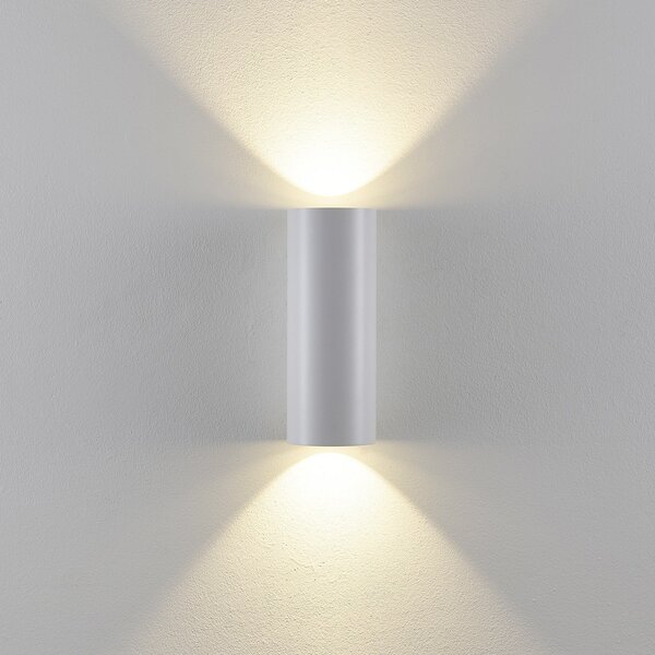 Deko-Light Zunanja stenska svetilka CAN, bela, dvosvetlobna, Ø 8 cm, IP65, kovinska, GU10, zatemnjen, Bela, Aluminij