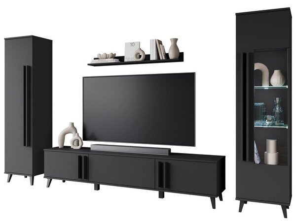 P & B Dnevni Regal Helsinki 2, Črna, 4-Delno