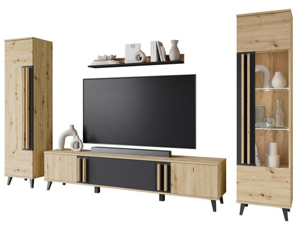 P & B Dnevni Regal Helsinki 2, Barva Hrasta, 4-Delno