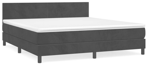 VidaXL Box spring postelja z vzmetnico črna 160x200 cm žamet