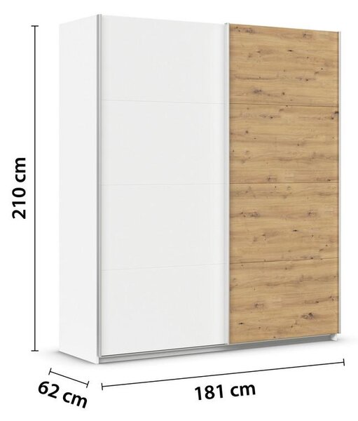 Modern Living Omara Z Drsnimi Vrati Feldkirch, Bela, Barva Hrasta