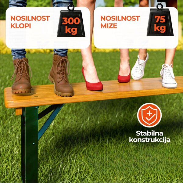 Pivski komplet KLASIK, 170cm, naravno rjav Casaria