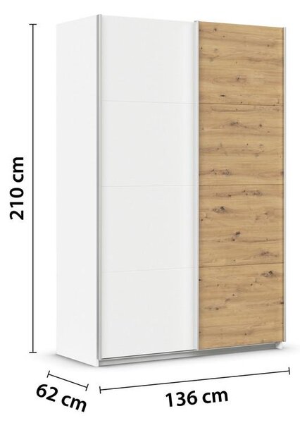 Modern Living Omara Z Drsnimi Vrati Feldkirch, Bela, Barva Hrasta