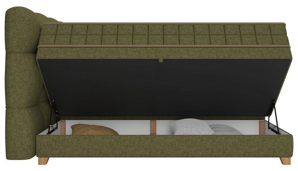 Premium Living Postelja Boxspring Bianco, Zelena, 160x200