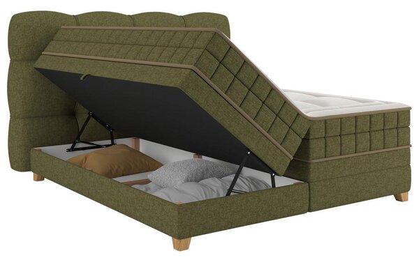 Premium Living Postelja Boxspring Bianco, Zelena, 160x200
