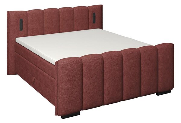 Premium Living Postelja Boxspring Elysia, Bordo, 160x200