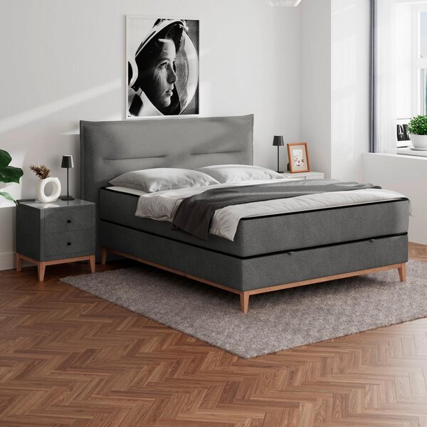 Premium Living Postelja Z Vzmetnico Smile, Antracit, 160x200