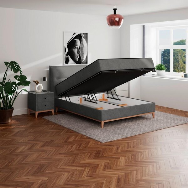 Premium Living Postelja Z Vzmetnico Smile, Antracit, 160x200