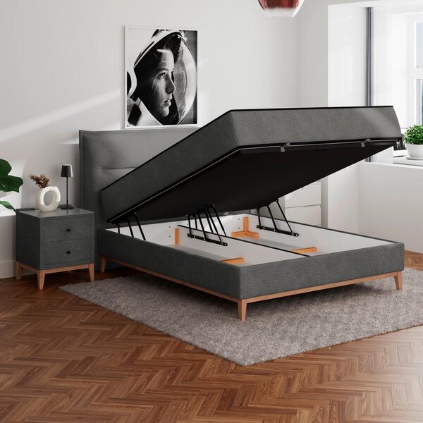 Premium Living Postelja Z Vzmetnico Smile, Antracit, 160x200