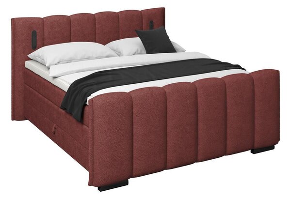Premium Living Postelja Boxspring Elysia, Bordo, 160x200